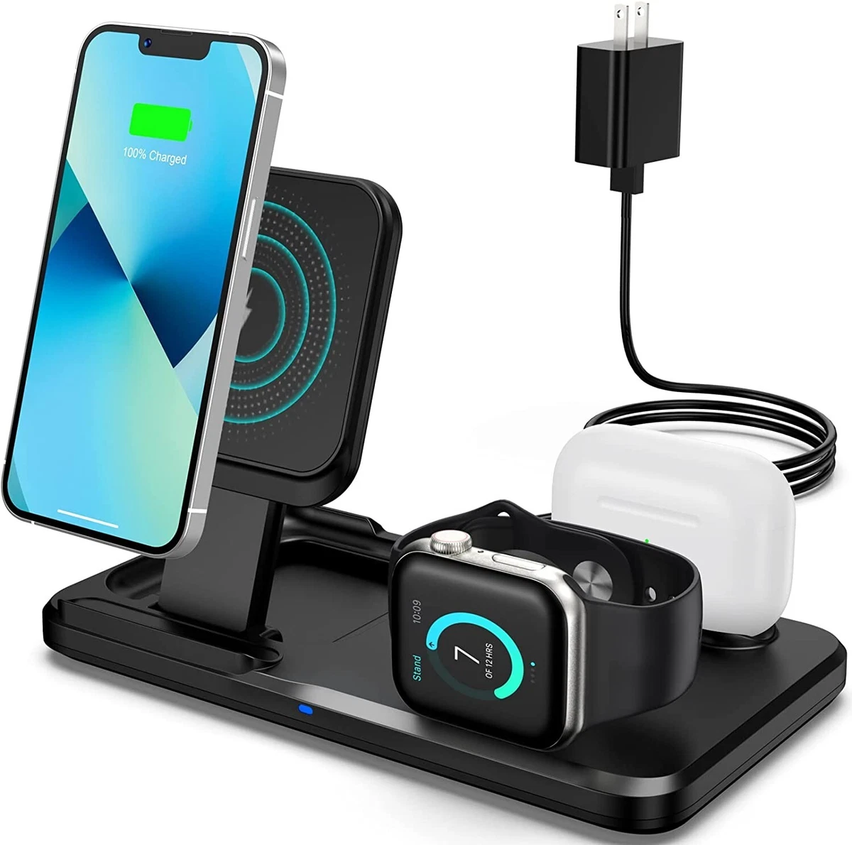 Charging Station for Apple Devices - 3 in 1 Charging Station for iPhone  Series/Apple Watch Series/AirPods Pro/3/2/1, Charger Stand for Apple Watch