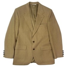 Vintage Blazer Beige 100 Camel Hair Women  s L Luxury Classic Preppy