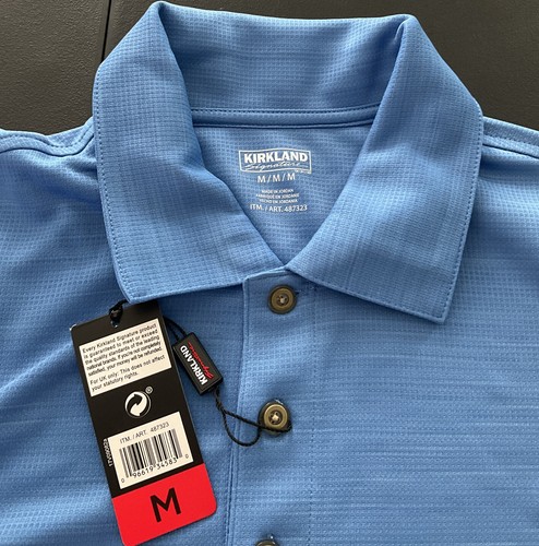 Polo Kirkland Signature Golf Performance manica corta blu uomo taglia M nuova con etichetta - Foto 2 di 7