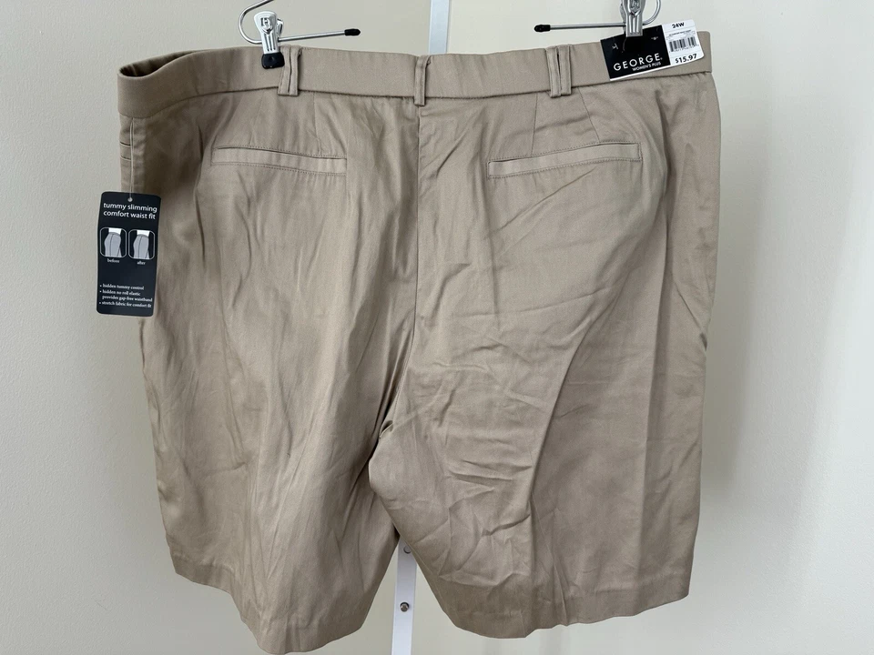 Pantalones Cortos George Plus 24W Para Mujer Batidos Latte Beige PIENSA SLIM Bermudas Confort Foto 3 de 4