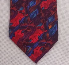 J. Garcia Collector's Edition Silk Tie Red Abstract