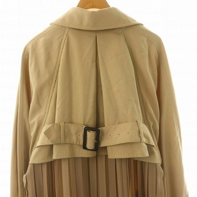 Ameri Vintage See-through Back Pleated Trench Coat Spring Long 