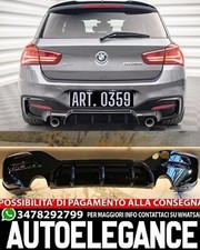 DIFFUSORE ADATTO PER BMW SERIE 1 F20 F21 MSPORT 2015-2019 1+1 LOOK NERO LUCIDO