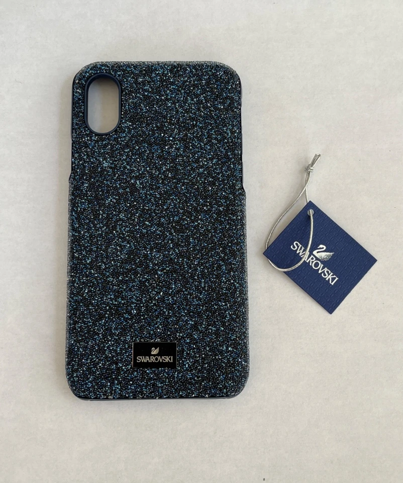 GENUINE Swarovski Case for  iPhone X / XS Blue Black Sparkly Crystals NEW in Box - Image 2 of 4