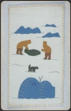 Playing Cards Single Card Old Vintage * INUIT YUPIK NATIVE PEOPLE Eskimo Igloo B