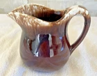 Vintage McCoy USA Pottery Brown Glaze Drip Pitcher with Handle 6 1/2" H MCM