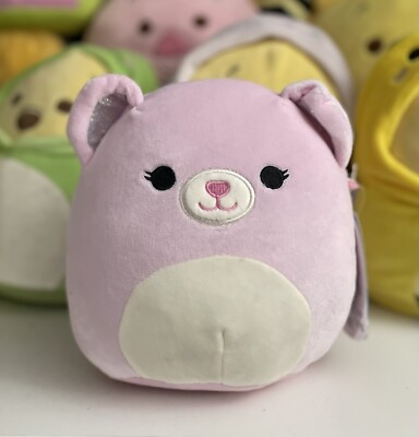 Squishmallows Official Kellytoy 7.5-Inch Zaya the Pink Bear Plush Toy