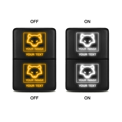 Custom Dual Function Push Button Switch For Toyota [Orange/White] 1.28'' x 0.87''