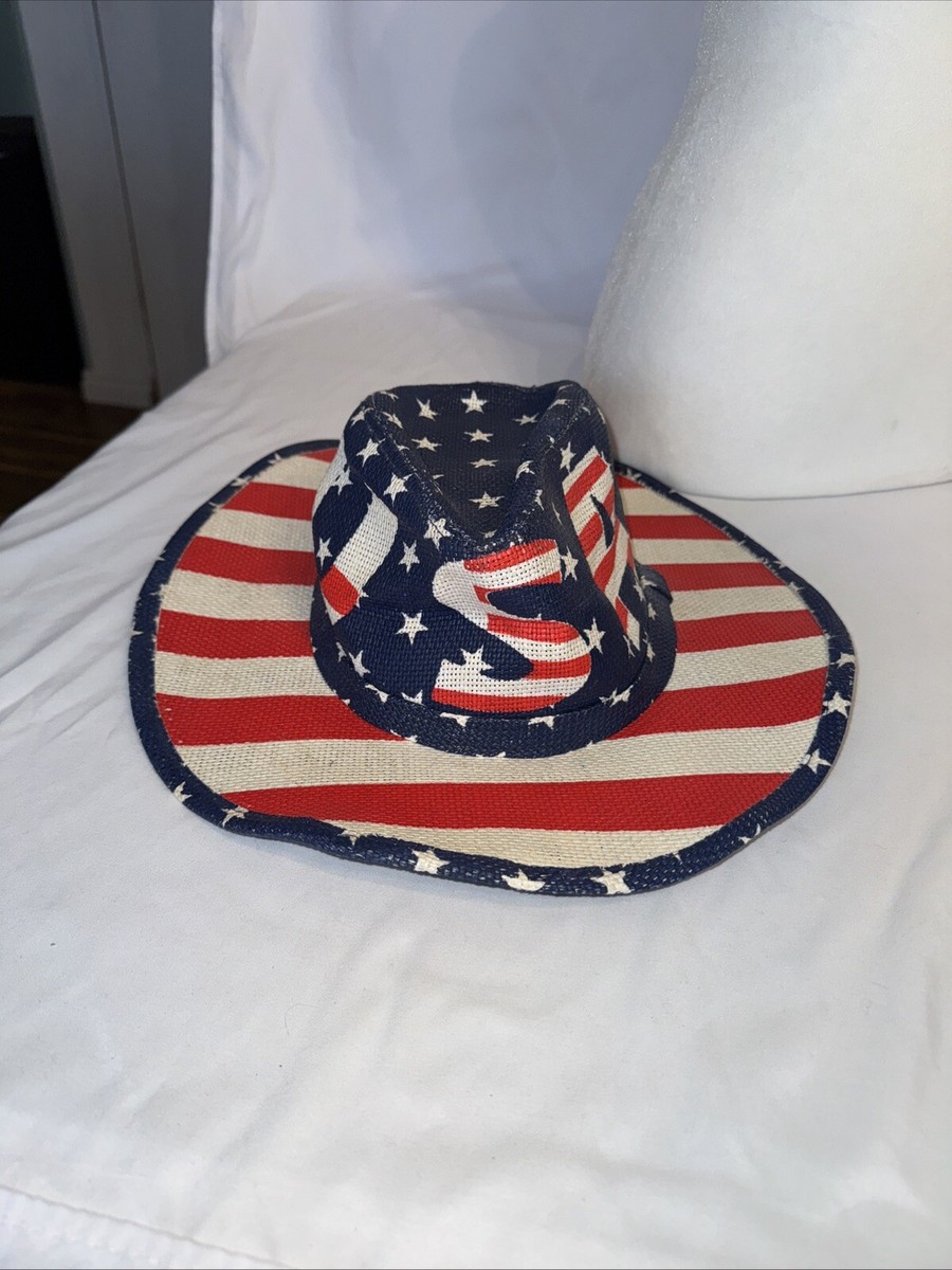 Pugs American Flag Western Cowboy Hat Adult One Size Stars  display picture 3