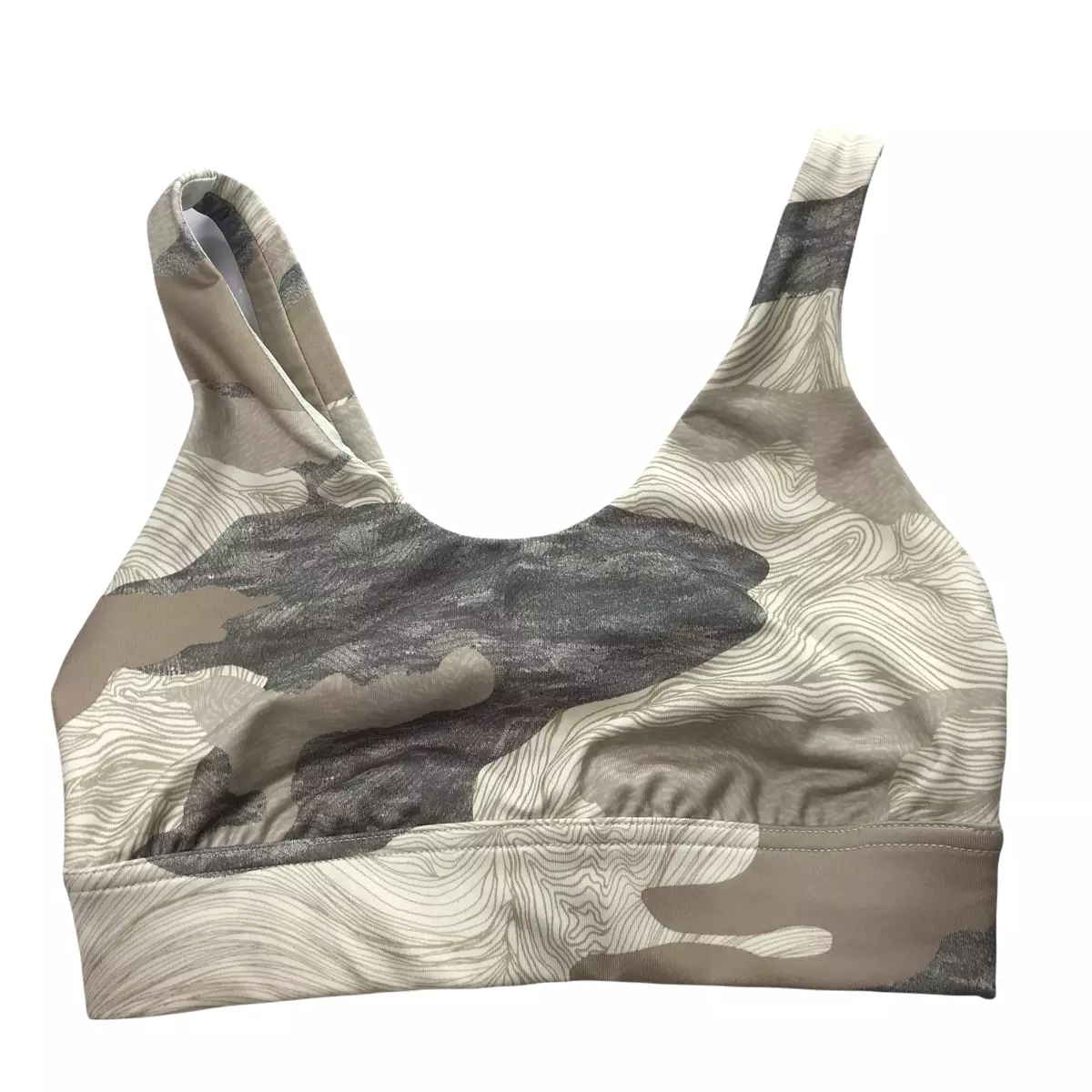 Joy Lab Sports Bra Yoga Athletic Tan Beige Abstract Pattern Size Women's XS  Camo