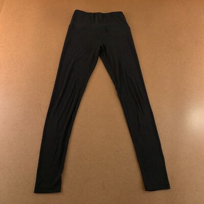 Love Streak Womens Size Small Black Rib Knit High Rise Full Length Leggings New