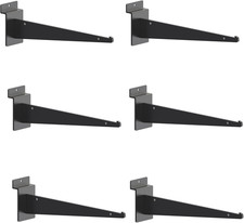6 PCS Heavy Duty Slatwall Shelf Brackets, 6.3 Inch Metal Shelf Bracket for Shelv
