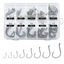150PCS Circle Hooks, Strong High Carbon Steel Fresh and Saltwater Fishing Hoo...