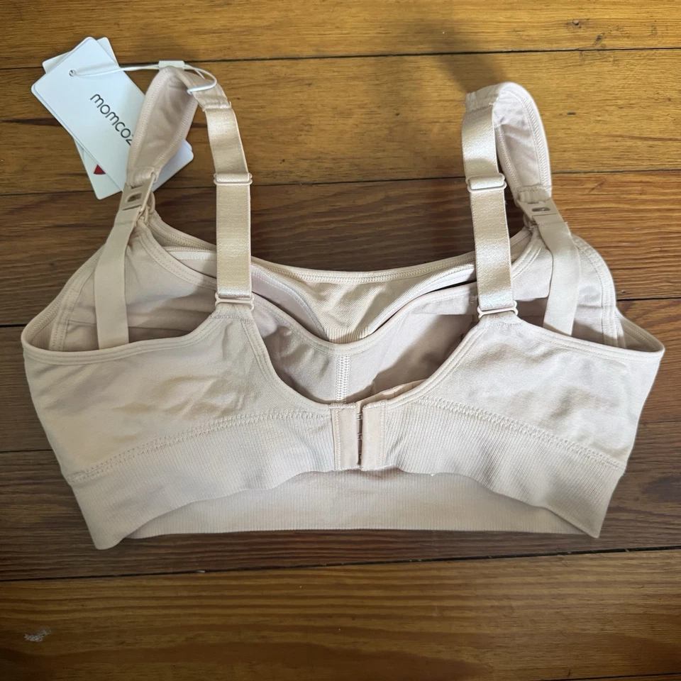 Sujetador de lactancia Momcozy CoolFit, bombeo manos libres, talla pequeña, rosa ostra Foto 3 de 4