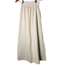 NWT MUSLIN COMFORT Essential Maxi Skirt Raw Sugar Gauze Smocked Waist Size S