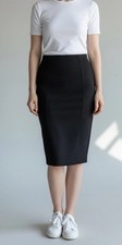 Torrid Skirt Size 1 Black Knee Length Pencil Pull On Elastic Stretch Waist Woman
