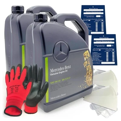10 litri olio motore originale Mercedes-Benz 5W30 229.51 incl. imbuto + rimorchio