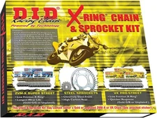 D.I.D 525 VX Series X-Ring Chain/Sprocket Kit Silver for Honda CBR600 F4i 01-06