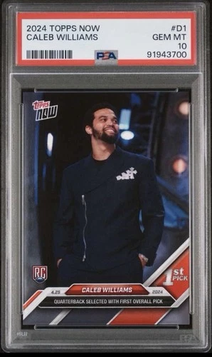 2024 Topps Now #D-1 Caleb Williams Rookie PSA 10 /24667 Chicago Bears