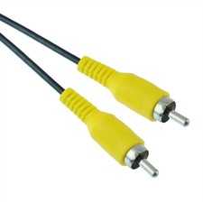 Yellow 1m Male to male Plug RCA Phono Cable Lead AV Audio Video PC TV CCTV