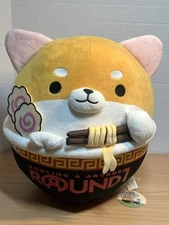 14" Takashoji Shiba Inu Dog In Ramen Bowl Plush - Round 1 Arcade Prize