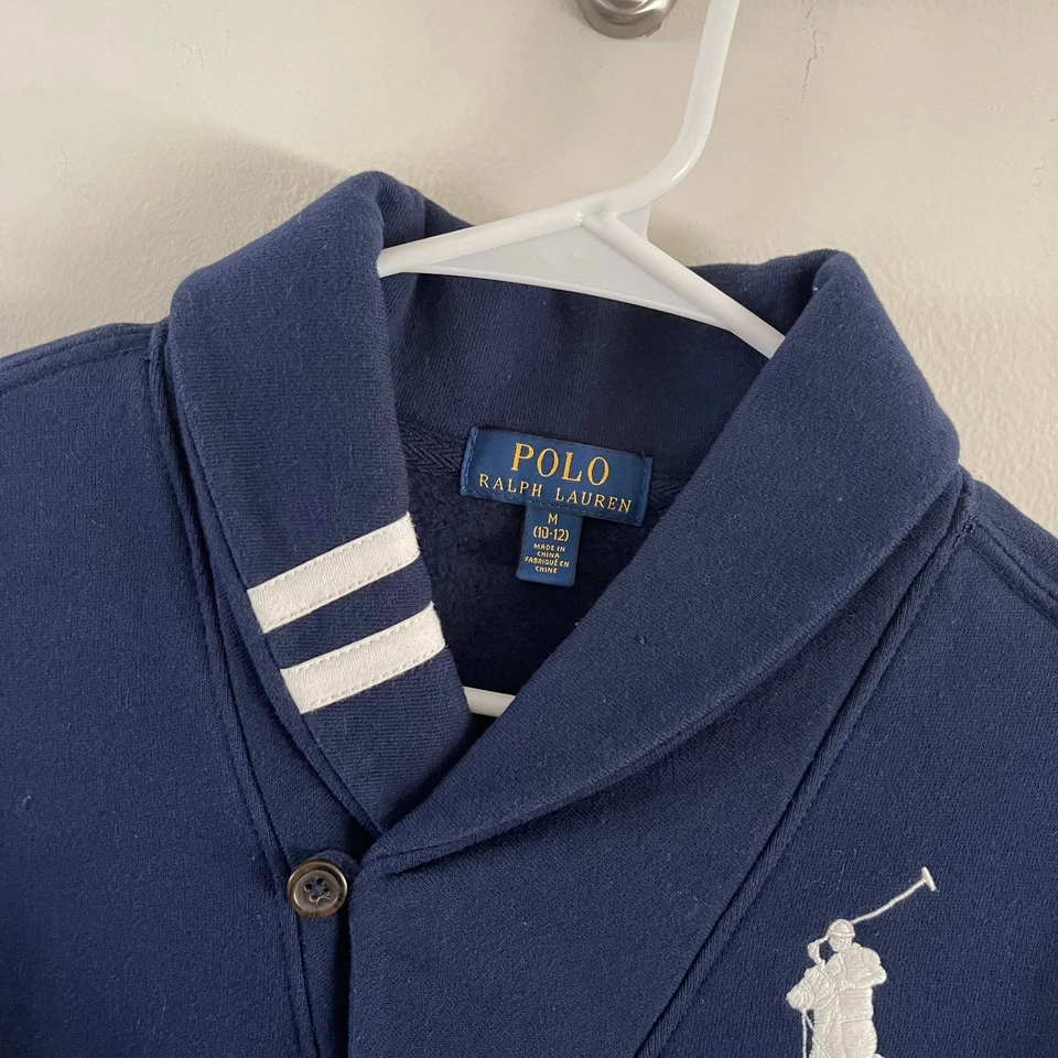 Polo Ralph Lauren Chal Cuello Polar Pullover Niños Mediano 10-12 Azul Marino Big Pony Foto 4 de 4