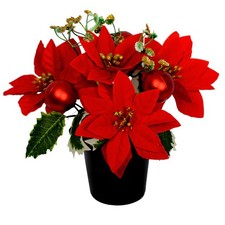 Grave Flower Xmas Pot Memorial Arrangement Artificial Flower Cemetery Décor UK