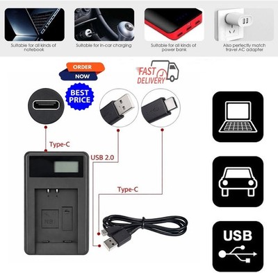 NASHnal USB Ladekabel BCM-13/E & Kabel für LUMIX DMC-TZ40 TZ70, Schwarz 1m