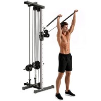 SPORTNOW Wall Mount Cable Station with 15 Positions Adjustable Dual Pulleys