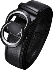 Leather Belt Mens Ratchet Adjustable 1 3/8 Inch Cut to Fit Gift Accessory