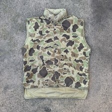 Vintage Camo Northern Goose Down Reversible 1970s Puffer Vest Size XL USA Made