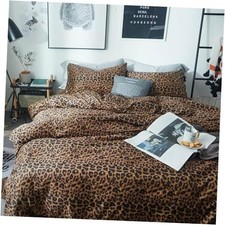 Vintage Leopard Print Duvet Cover Set Queen Luxury Soft 100 Long Staple