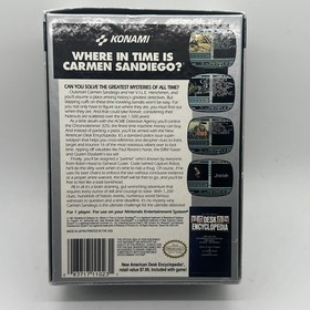Where in Time is Carmen Sandiego Nintendo Entertainment System NES Box Manual