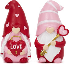 Valentine's Gnome Decor Set - Handmade Heart-Shaped Figurines for Home, 2Pcs