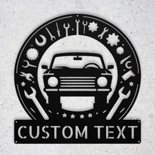 Personalized Garage Metal Sign Custom Wall Decor Gift for Car Lovers or Mechanic