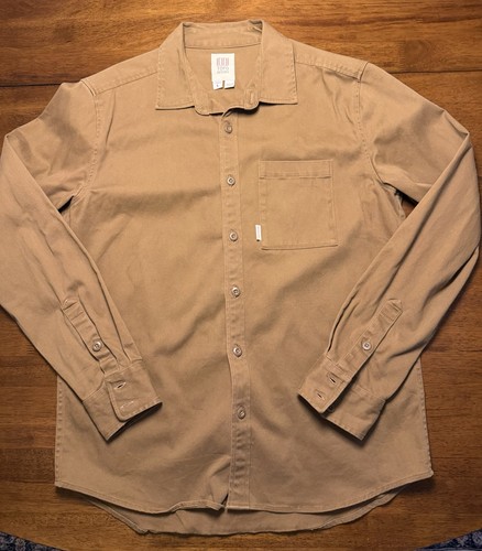 Topo Designs Men's Long Sleeve Button down, Khaki, Size Large