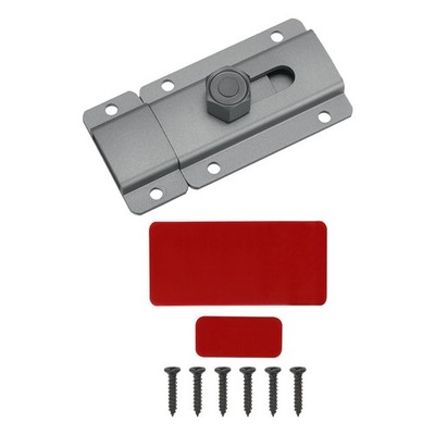 2.4inch Sliding Door Hasp Latch Lock with Screws for Doors, Gray