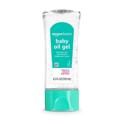 Amazon Basics Baby Oil Gel with Aloe Vera & Vitamin E, 6.5 Ounce (Pack of 1) 
