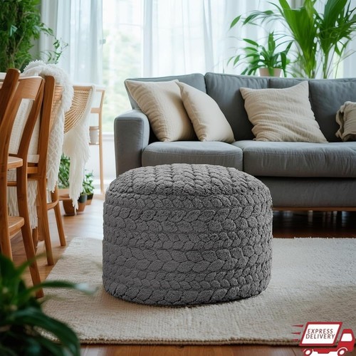 Ungefüllter Fell Pouf Ottomane Weich Plüsch Aufbewahrung Fußstütze Chic Akzent Sitz Neu - Bild 1 von 25