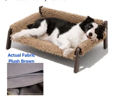 MewooFun Large Washable Elevated Pet Couch, Up to 66lbs, Outdoor/Indoor, Brown