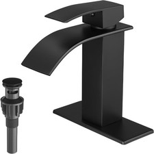 Black Widespread Bathroom Sink Faucet Basin 3 Hole Vanity Mixer Waterfall Tap