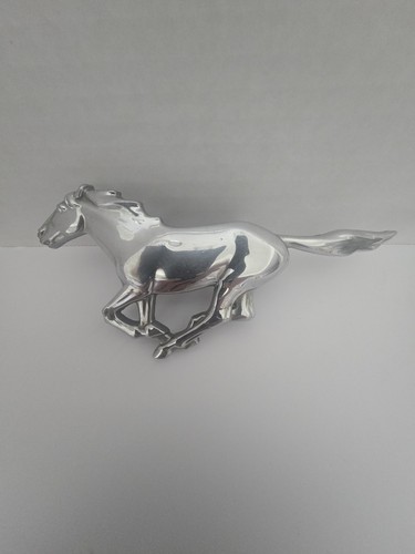 Silver Chrome Metal Running Horse Emblem Badge For Ford Mustang Grille 6"