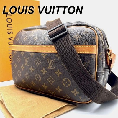 Louis Vuitton Reporter PM Monogram PVC Shoulder Bag Brown Authentic Vintage