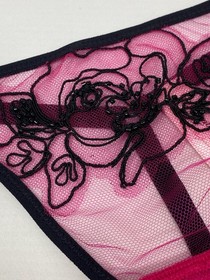 Agent Provocateur Lindie Fuchsia Black Thong AP2 Small NWT $160