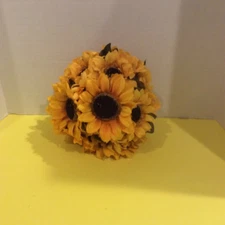 Pomander Sunflower Kissing Ball, Wedding, Home Decor, Faux Floral Accessories