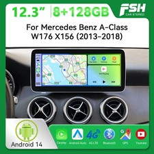 12.3'' 128G Android 14 Apple Carplay DSP 4G Display f&uuml;r Mercedes A GLA CLA W176
