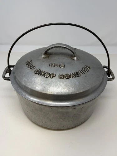 Vintage Wagner Ware Sidney -O- Drip Drop No 8 Round Roaster 248 Dutch Oven w/Lid