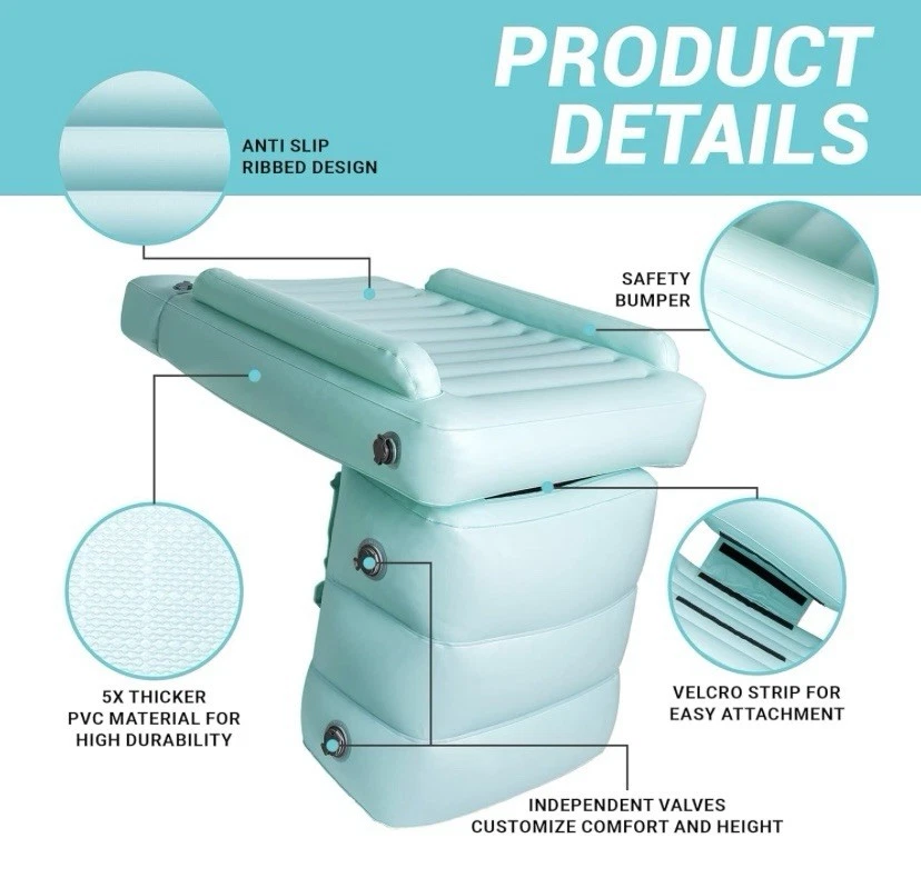 充气飞机床脚凳泵和旅行袋儿童长途飞行新品 — 第 4/4 张图片