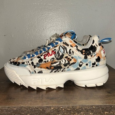 RARE Fila Disruptor II Premium Animal Print Shoes Size 8.5