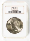 1923 Peace Dollar US Coin 90% Silver NGC MS 63 W/ Some Toning Beautiful Coin!